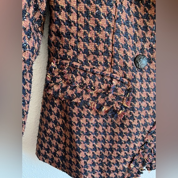 NWOT Veronica Beard Taja Houndstooth Check Cotton Blend Dickey Jacket - Picture 8 of 16